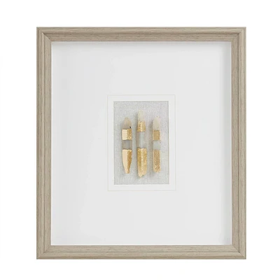 Madison Park 17.75x19.75 Staggered Stones Agate Shadow Box, Lily Pond Collection: Vertical Wall Art, Gray Frame