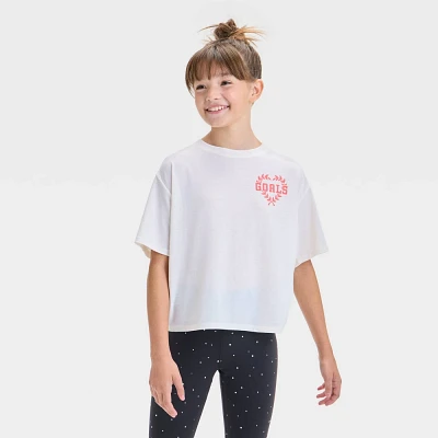 Girls Short Sleeve Goals Boxy Graphic T-Shirt