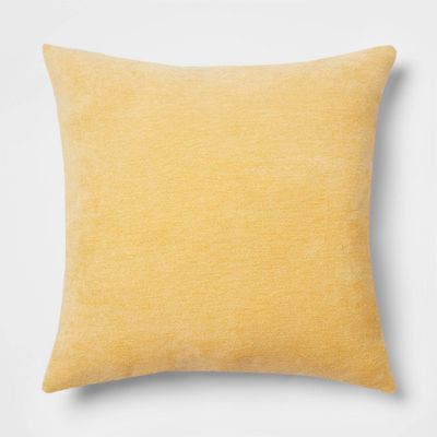 Oversized Chenille Square Throw Pillow Yellow - Threshold
