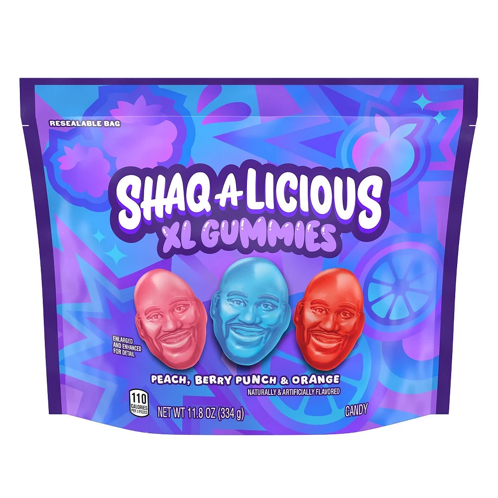 SHAQ-A-LICIOUS Gummies Pouch (Berry Punch - Blood Orange And Peach Flavors) - 8ct/11.8oz