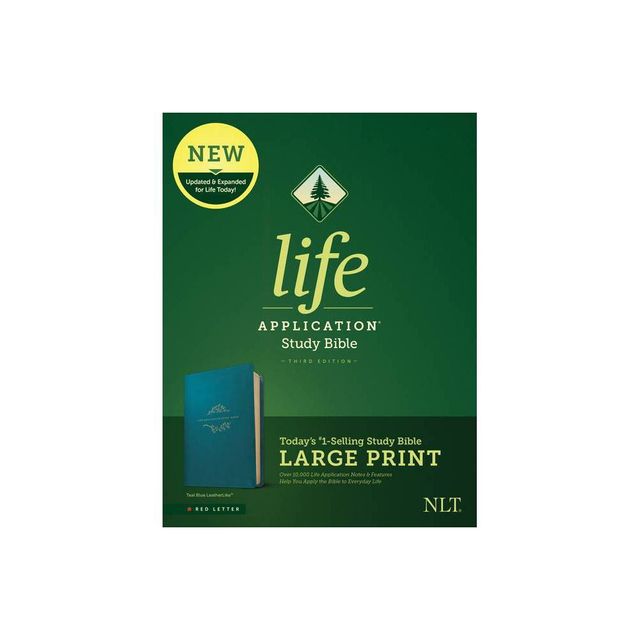 NLT Life Application Study Bible, Third Edition, Large Print (Leatherlike, Teal Blue) - (Leather Bound)