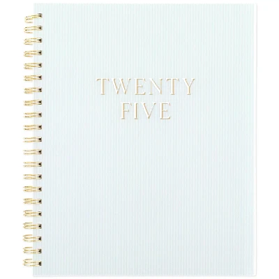 Sugar Paper Essentials 2025 Weekly/Monthly Planner 9.5x11 Frosted Dusty Blue Stripe