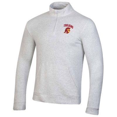 NCAA USC Trojans Mens 1/4 Zip Light Gray Sweatshirt