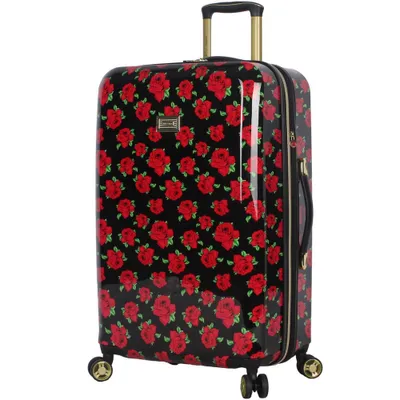 Betsey Johnson Expandable Hardside Medium Checked Spinner Suitcase