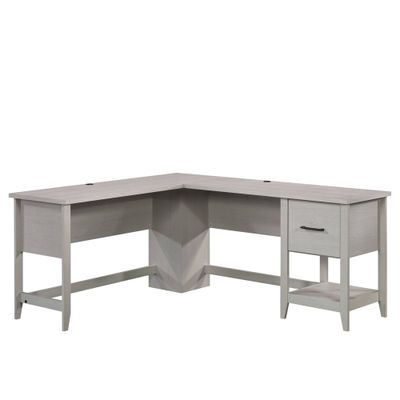 Summit Station 1 Drawer L Shaped Desk Glacier Oak - Sauder: Home Office Furniture with Metal Hardware & Laminated Finish