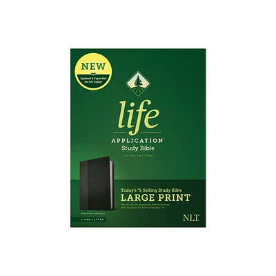 NLT Life Application Study Bible, Third Edition, Large Print (Leatherlike, Black/Onyx) - (Leather Bound)