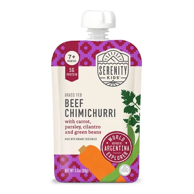 Serenity Kids World Explorers Baby Meals - Grass Fed Beef Chimichurri - 3.5oz