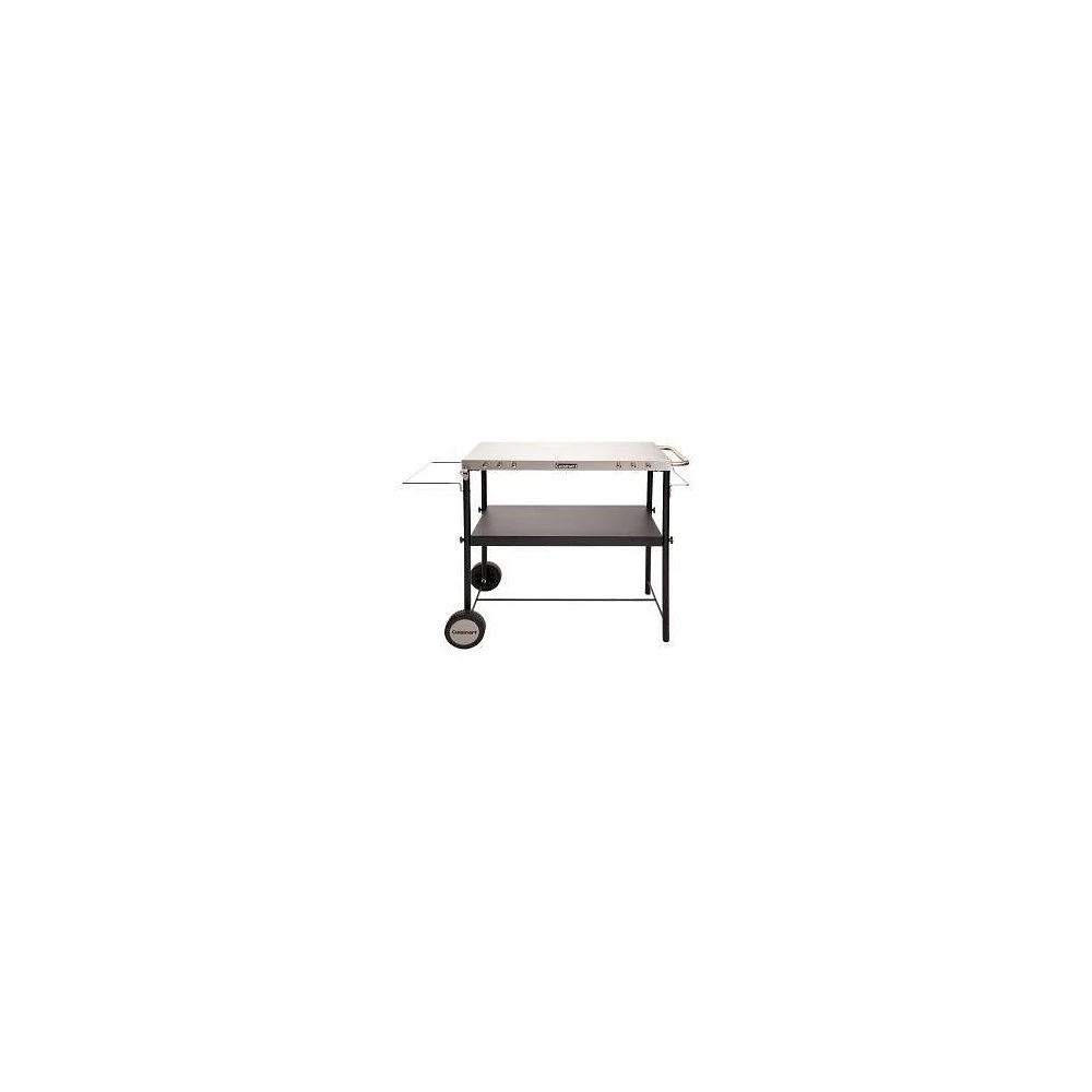 Cuisinart Outdoor BBQ Prep Cart: Stainless Steel Grill Station with Storage, Wheels, 2 Shelves