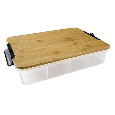 Farberware 11x16 Snacklebox with Locking Bamboo Cutting Board Lid