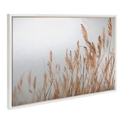 Kate & Laurel All Things Decor 23x33 Sylvie Marsh Grass No 4: Scandinavian Style, White Frame, Sawtooth Back