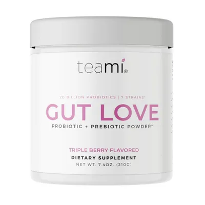 Teami Gut Love Probiotic & Prebiotic Powder - Triple Berry - 7.4oz