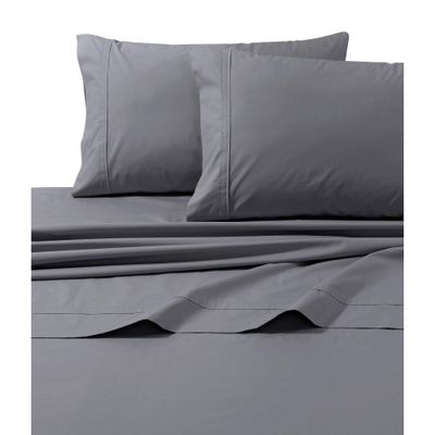 California King 500 Thread Count Oversized Sateen Flat Sheet Gray - Tribeca Living