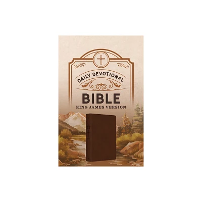 Daily Devotional Bible King James Version [Hickory Cross] - by Compiled by Barbour Staff (Leather Bound)