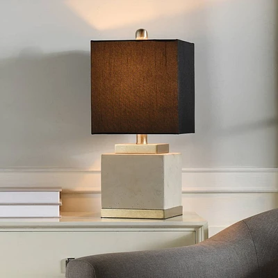 Natasha Table Lamp Soft Brass Natural Cement Black - StyleCraft