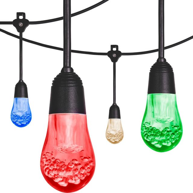24ct Caf Outdoor String Lights Integrated LED Bulb - Black Wire - Enbrighten
