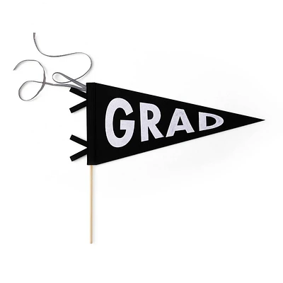Black and White Graduate Felt Pennant Flag by Bonjour Fete
