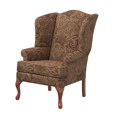 Comfort Pointe Paisley Traditional Wingback Accent Chair : Handcrafted, Plush Chenille, No Assembly Required