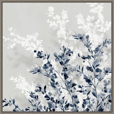 22 x 22 Blue Spring I by Isabelle Z Framed Canvas Wall Art Gray Wash - Amanti Art