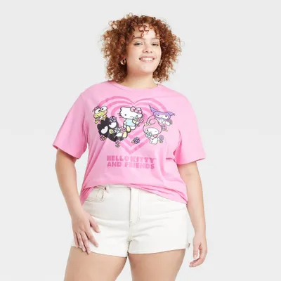 Womens Hello Kitty and Friends Heart Short Sleeve Graphic T-Shirt