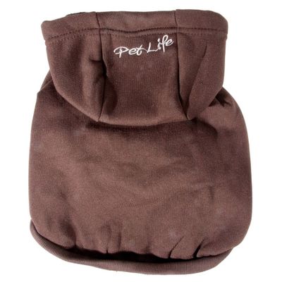 Pet Life Fashion Plush Cotton Hooded Sweater Dog Hoodie - Brown