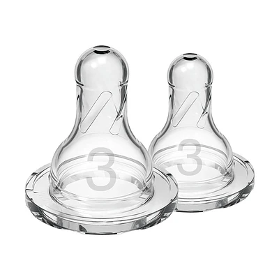 Dr. Browns Level 3 Narrow Baby Bottle Silicone Nipple - Medium-Fast Flow - 2pk - 6m+