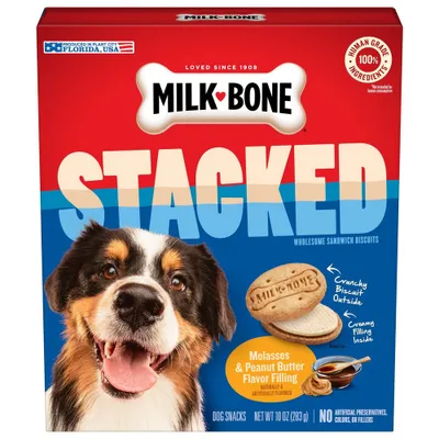 Milk-Bone Stacked Molasses and Peanut Butter Dog Treats - 10oz