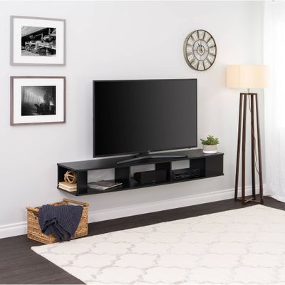 70 Wall Mounted TV Stand for TVs up to 75 Black - Prepac