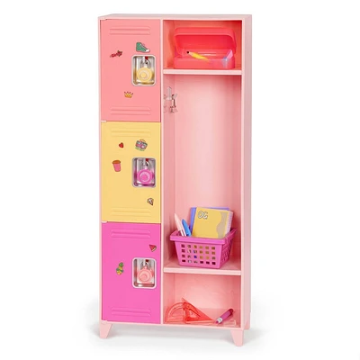 Our Generation School Spirit Pink Locker & Supplies Accessory Set for 18 Dolls