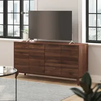 60 Haisley Mid-Century Modern Storage Buffet TV Stand for TVs up to 64 with Adjustable Shelves Dark Walnut - Taylor & Logan