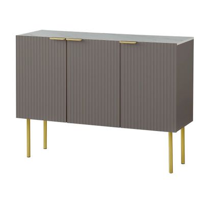 Lifestorey Russo Channel Front Sideboard : Luxury Glam Storage, 3 Doors, 4 Adjustable Shelves