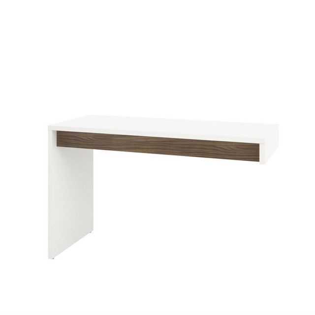 Liber T Reversible Desk Panel White/Walnut - Nexera: Mounted on 3-Drawer Unit, Scratch Resistant, MDF