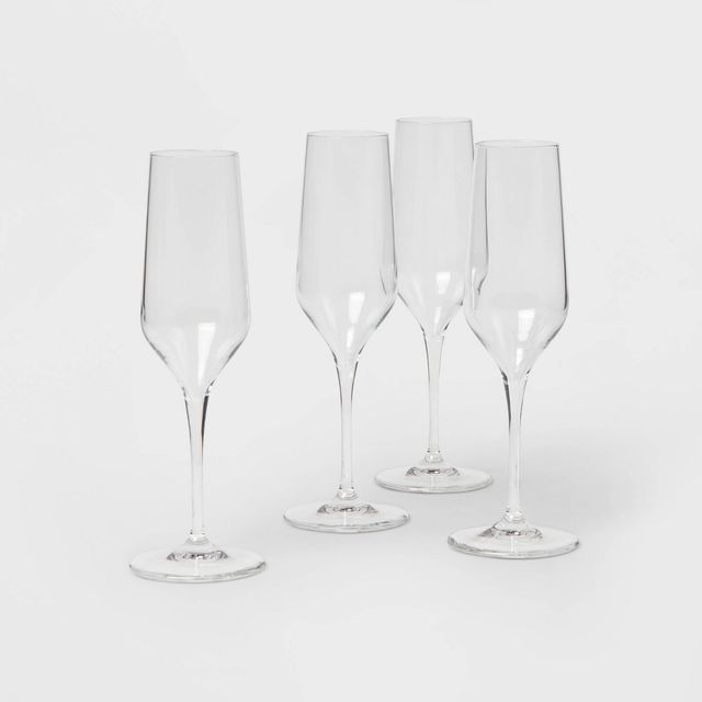 8oz 4pk Glass Atherton Champagne Glasses - Threshold