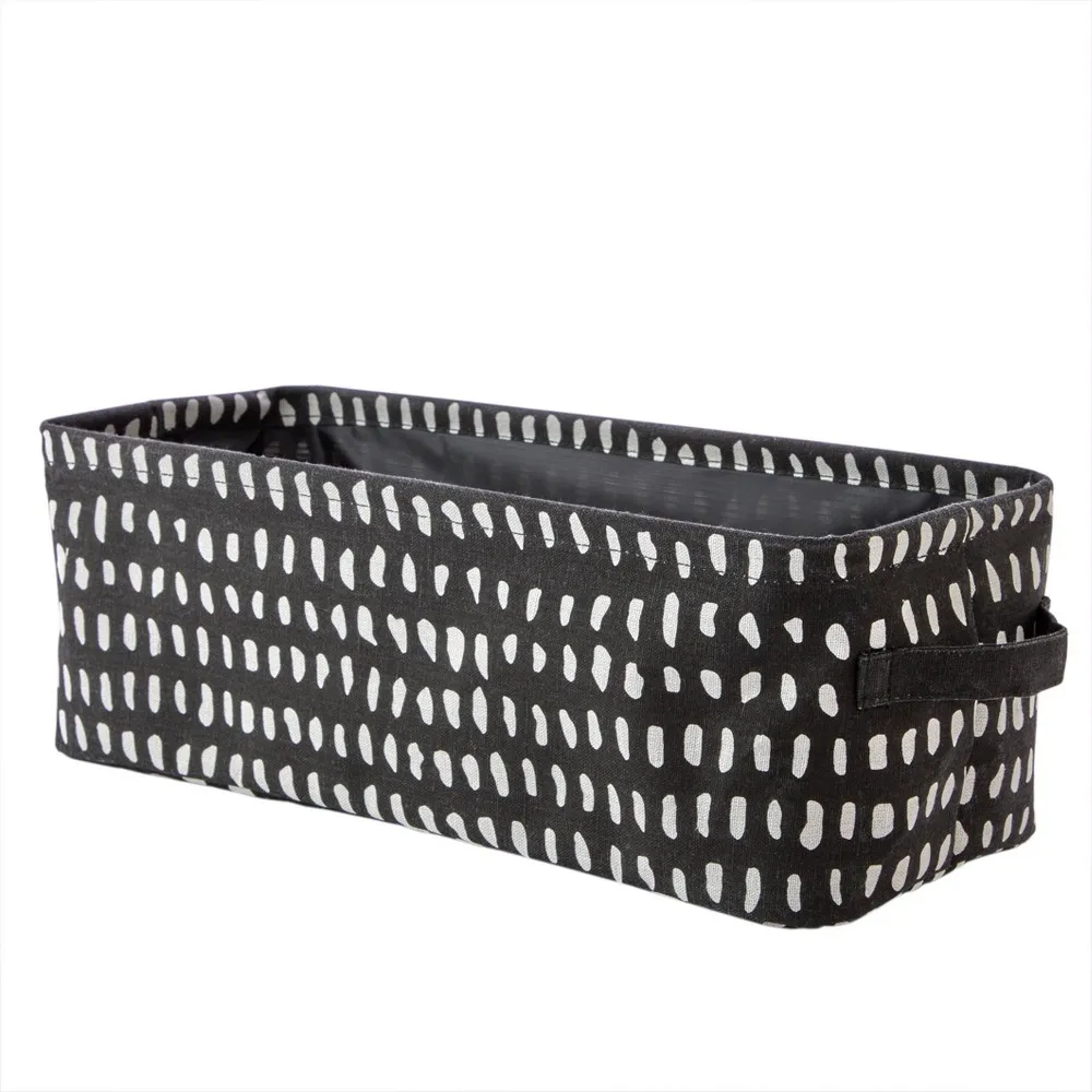 Dotty Waves Kids Collapsible Storage Bin Black - SKL Home