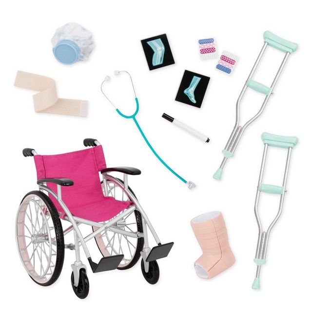 Our Generation Heals on Wheels - Wheelchair Accessory Set for 18 Posable Dolls