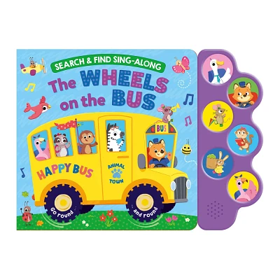 Search & Find: Wheels on the Bus (6-Button Sound Book) - by Kidsbooks Publishing (Board Book)