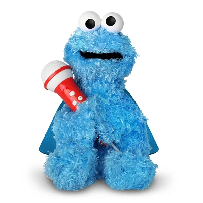 Singing Machine Sesame Street Karaoke Crew Cookie Monster Plush with Sing-Along Microphone