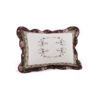 Brooke Sham Ivory - Modern Heirloom: Embroidered Cotton Pillow Sham, Botanical Pattern