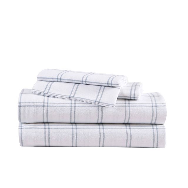 King Patterned Flannel Sheet Set Westridge Plaid - Eddie Bauer