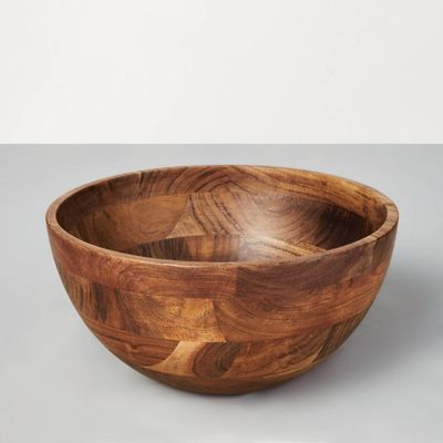 4.8qt Acacia Wood Serving Bowl - Hearth & Hand with Magnolia: Decorative Farmhouse Style Salad Server