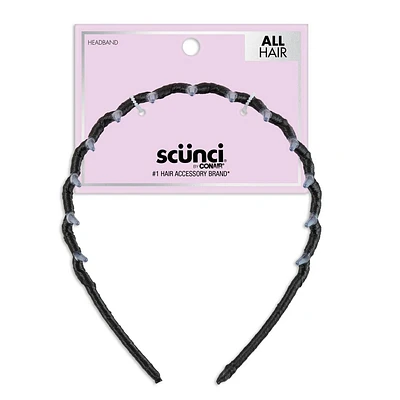 scnci Fabric Covered Zigzag Headband - Black - All Hair