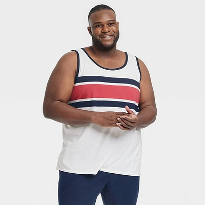 Men Big & Tall Striped Regular Fit Tank Top