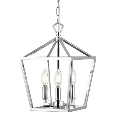 JONATHAN Y 10 3-Light Ojai Iron Classic Modern Lantern LED Pendant  : ETL Listed, Adjustable Chain