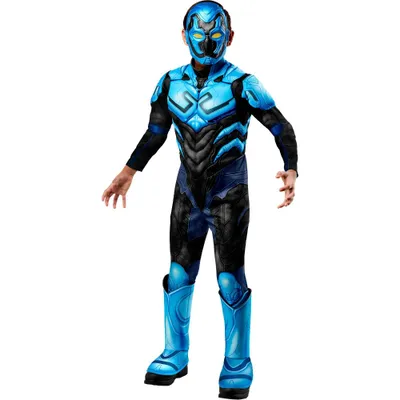 Kids DC Comics Blue Beetle Halloween Costume Jumpsuit with Mask