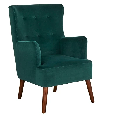 Jane Chair  - angelo:HOME: Button Tufted, Walnut Legs, Mid-Century Modern Club Chair for Living Room