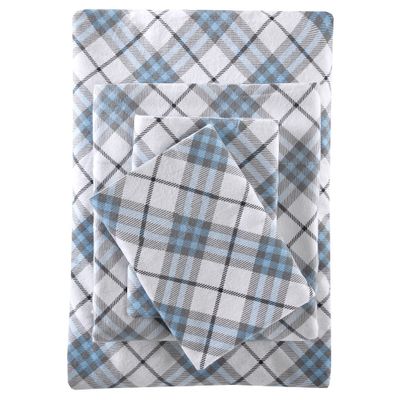 Inverness Angle Flannel Sheet Set (Cal King) Blue