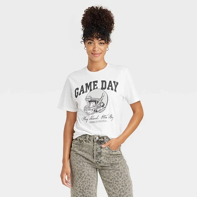 Womens Game Day Football Helmet Short Sleeve Graphic T-Shirt