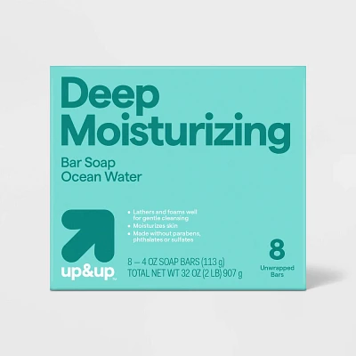 Deep Moisturizing Bar Soap Ocean Water - 3.75oz/8pk - up&up