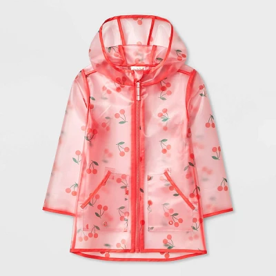 Baby Cherry Printed Clear Rain Coat