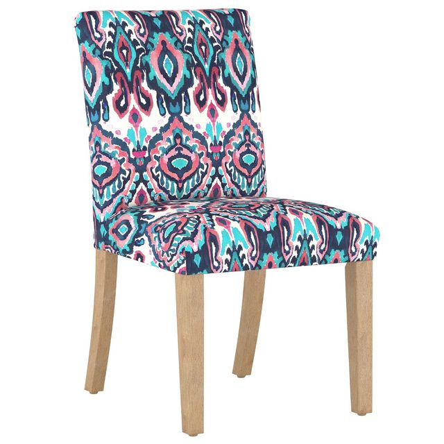 Skyline Furniture Hendrix Dining Chair in Damask : Upholstered Linen-Cotton Blend, Tapered Legs