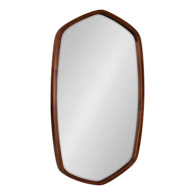 20 x 36 McLean Oval Wall Mirror Walnut Brown - Kate & Laurel All Things Decor: Scandinavian, Hexagon Frame